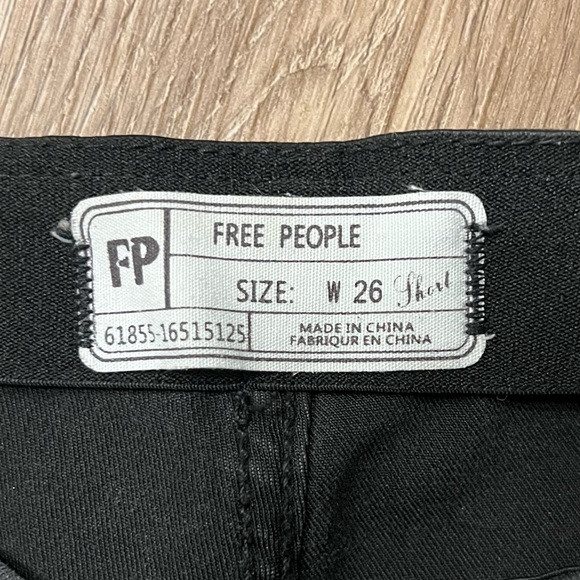 Free People Penny Flare Stretch Black Denim Jean | 26 Short Wide Leg Bell Bottom - Picture 4 of 5